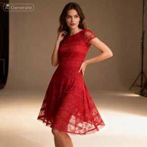 Layered Lace Tiered Fit And Flare  Scarlett Dress Size 6 Petite